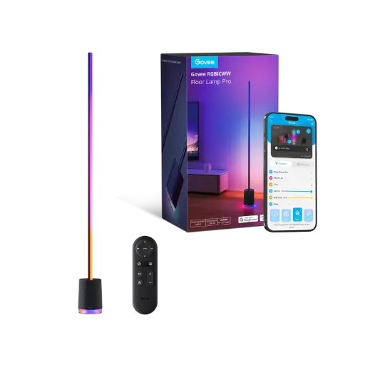 [DNA0031323] مصباح أرضي ركني جوفي ليرا آر جي بي آي سي دبليو دبليو مع سبيكر - أسود