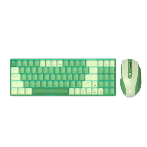 [DNA0031425] Redragon Mechanical Keyboard + Mouse 2.4G Combo, Green, Arabic BS-8772GC