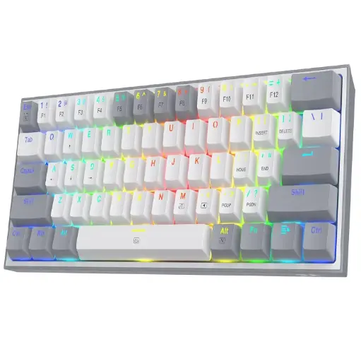 [DNA0031502] Redragon Wired Mechanical Keyboard, White/Gray, Arabic