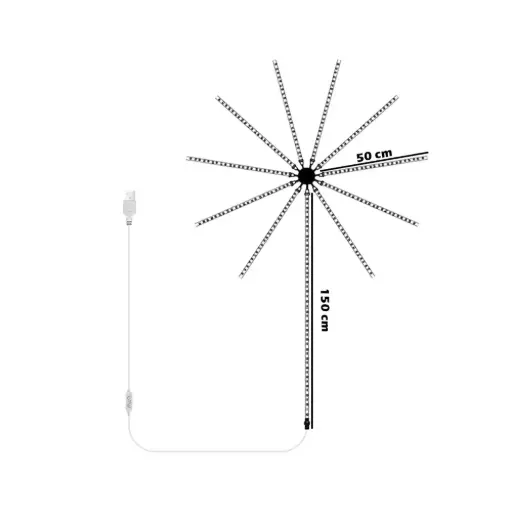 [DNA0032077] شريط إضاءة Twisted Minds RGB LED بتأثير الألعاب النارية (يتفاعل مع الموسيقى)