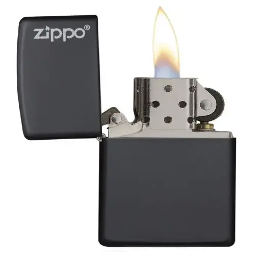 [DNA0032737] Zippo Windproof Lighter – Regular Black Matte with Zippo Logo – Series 218ZL – 218ZL
