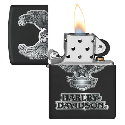 [DNA0032831] Zippo Windproof Lighter – Regular Black Matte – Harley-Davidson – 218-CI012845