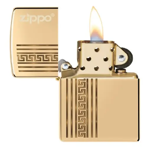 [DNA0032845] Zippo Windproof Lighter – Armor Brushed Brass – Solid Brass Luxury Design – 254B-CI411712