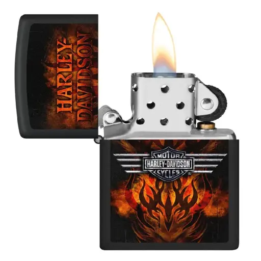 [DNA0032853] Zippo Windproof Lighter – Regular Black Matte – Harley-Davidson – 218-CI407105