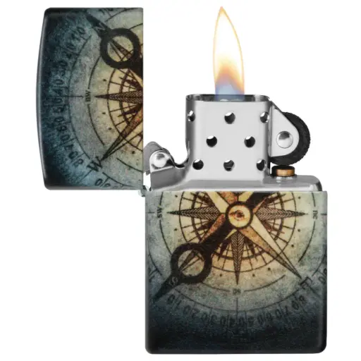 [DNA0032859] Zippo Windproof Lighter – High Polish Chrome – Compass Ghost Design – 49193-48562