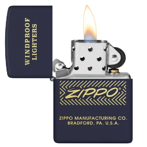 [DNA0032875] Zippo Windproof Lighter – Navy Blue Matte – Windproof Lighter Design – 48708-239