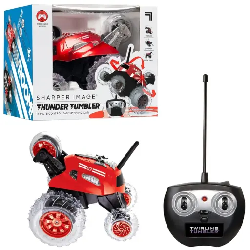 [DNA0034275] سيارة آر سي مونستر الدوارة (RC Monster Spinning Car) - اللون الأحمر