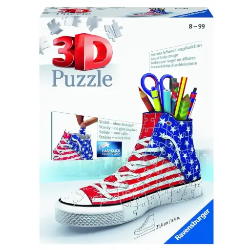 [DNA0034541] لعبة أحجية الصور المقطوعة ثلاثية الأبعاد (3D Puzzle) رافنز بيرجر "حذاء سنيكرز بالنمط الأمريكي" - 108 قطع