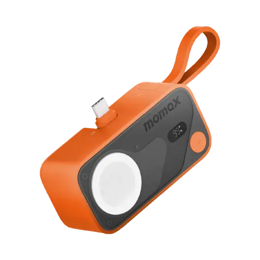 [DNA0034915] Momax 1-Power X Pro Mini+ 5000mAh Power Bank with USB-C & Apple Watch Charger - Orange