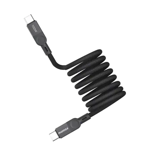[DNA0035119] كابل "موماكس إيليت ماج لينك" بمنفذ USB-C مغناطيسي وقدرة 100 واط (2 متر) - لون أسود