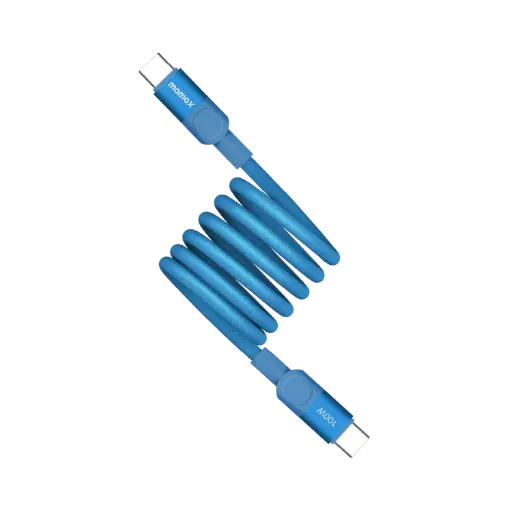 [DNA0035130] كابل "موماكس ماج لينك" بمنفذ USB-C مغناطيسي وقدرة 100 واط (1 متر) - لون أزرق