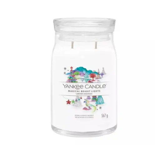 [DNA0040183] شمعة "يانكي كاندل" (Yankee Candle) الحجم الكبير (Signature Large Jar) - أضواء سحرية ساطعة