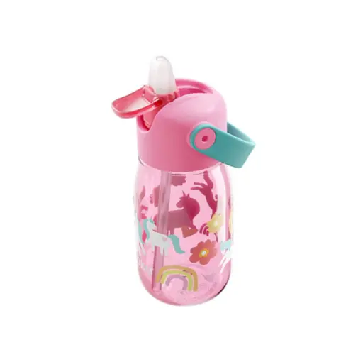 [DNA0040317] Zoku Kids Flip Straw Bottle 400ml - Pink Unicorn