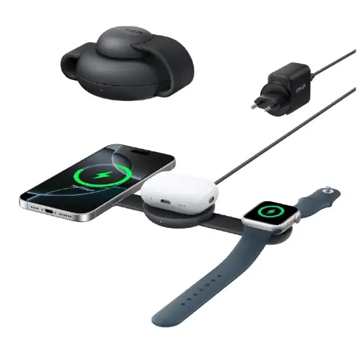 [DNA0040352] Anker MagGo Wireless Charging Station 3-in-1 Foldable Pad Qi2 15W - Black