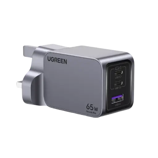 [DNA0041145] يوغرين (UGREEN Nexode Pro) شاحن "غان" (GaN) سريع بقدرة 65 واط مزود بـ 3 منافذ - القابس البريطاني (UK)