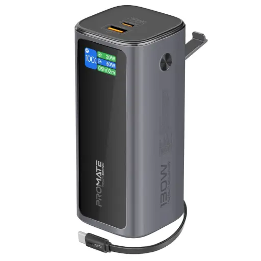 [DNA0041324] بروميت (Titan-130RC) بنك طاقة بسعة 20,000 مللي أمبير وقدرة 130 واط مع كابل (USB-C) قابل للسحب