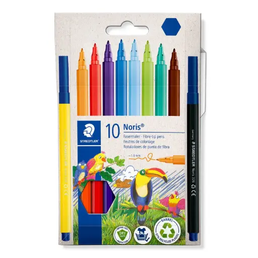 [DNA0041523] STAEDTLER Noris 326 Fibre-Tip Pens, 10 Assorted Colors - 326 C10