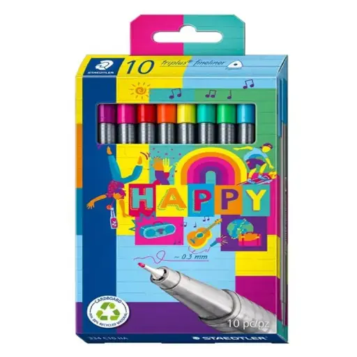 [DNA0041529] STAEDTLER Triplus Fineliner 334, 10 Assorted Colors - 334 C10