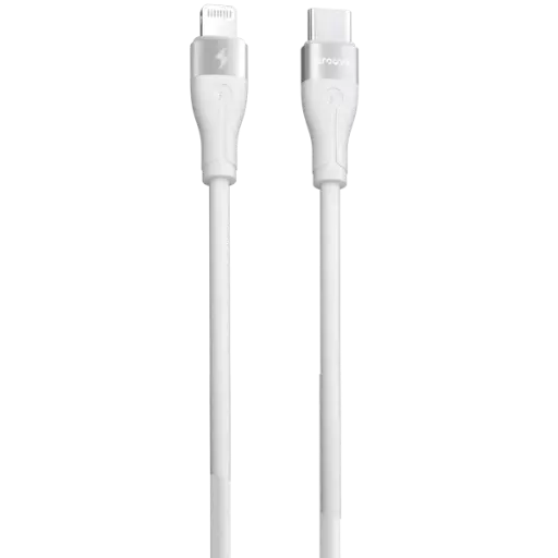 [DNA0041642] بروفي (Proove Cable Soft Silicone) كابل من (Type-C) إلى (Lightning) بقوة 27 واط بطول 2 متر - أبيض