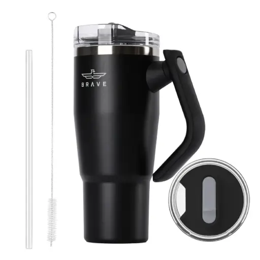 [DNA0041799] Brave TempGuard Travel Mug Thermal Tumbler 04 - Black