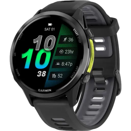 [DNA0042673] Garmin Forerunner 970 GPS Smartwatch - Black/Carbon Grey DLC Titanium