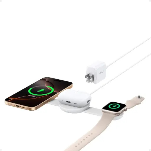 [DNA0046050] Anker MagGo Wireless Charging Station 3-in-1 Foldable Pad Qi2 15W - White
