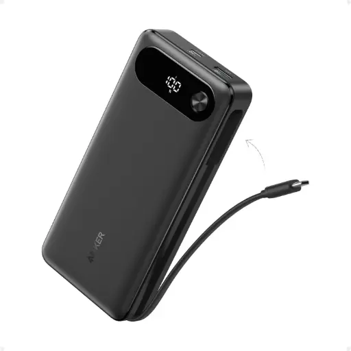 [DNA0046406] Anker Power Bank 20K mAh 87W With Built-In USB-C Cable - Black