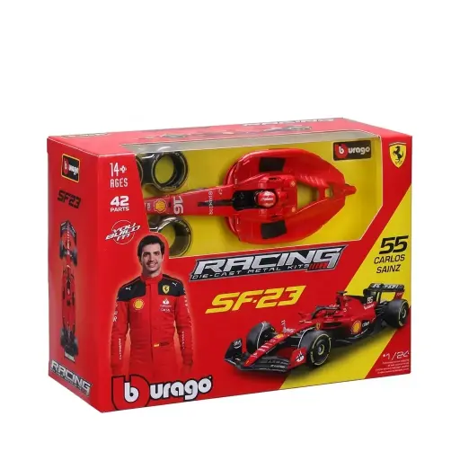 [DNA0046448] سيارة بوراجو فورمولا 1 بمقياس 1:24 - فيراري SF24 مع خوذة (Ferrari Formula SF24 with Helmet)