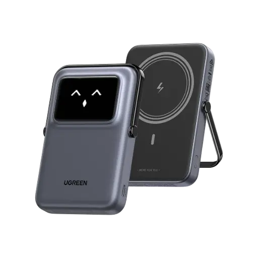 [DNA0050148] UGREEN Uno Robot Magnetic Wireless 10000mAh 20W Power Bank with Holder - Black