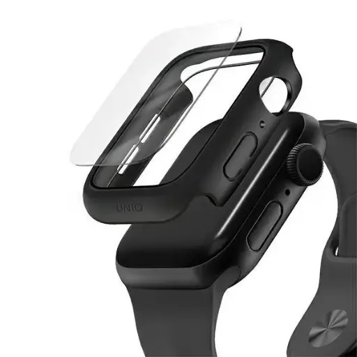 [DNA0051392] UNIQ NAUTIC WATCH CASE WITH IP68 WATER-RESISTANT TEMPERED GLASS SCREEN PROTECTION 44MM MIDNIGHT (BLACK)
