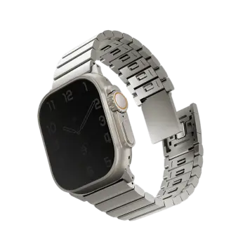 [DNA0051474] UNIQ STROVA MAG APPLE WATCH SELF-ADJUSTABLE STEEL LINK BAND 49/46/45/44MM - TITANIUM (SILVER)