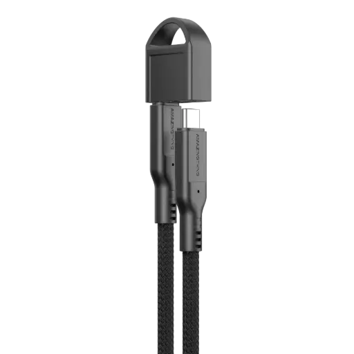 [DNA0052098] كابل أميزينج ثينج ثاندر برو مع حامل USB-C To USB-C بقوة 5 أمبير / 240 واط جيل 2 وبطول 0.2 متر - أسود