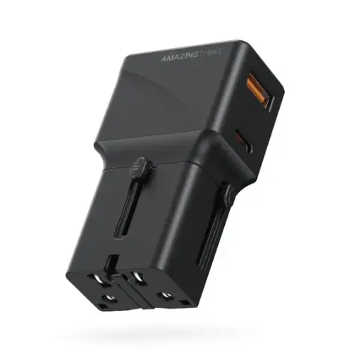 [DNA0052124] AmazingThing Explorer Pro 25W Max 2-Port 1A + 1C Travel Charger - Black