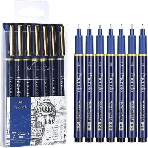 [DNA0053586] Deli Calligraphy/Drafting Pen Set 7 Pcs EQ909