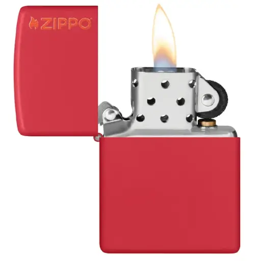 [DNA0054196] Zippo Red Matte Windproof Lighter with Zippo Logo
