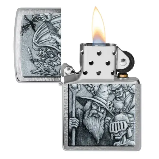 [DNA0054295] Zippo Mystical Beings Brushed Chrome Windproof Lighter