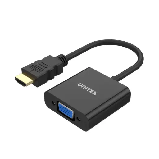 [DNA0056278] يونيتيك Y-6333 محول HDMI إلى VGA مع مخرج صوت 3.5 ملم - أسود