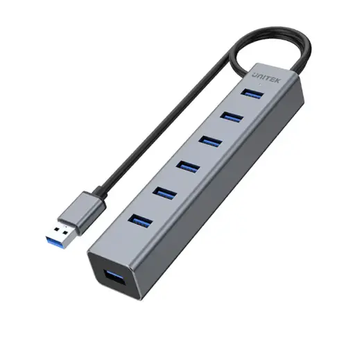[DNA0056280] UNITEK Y-3090 7-Port USB 3.0 Powered Hub - Aluminum