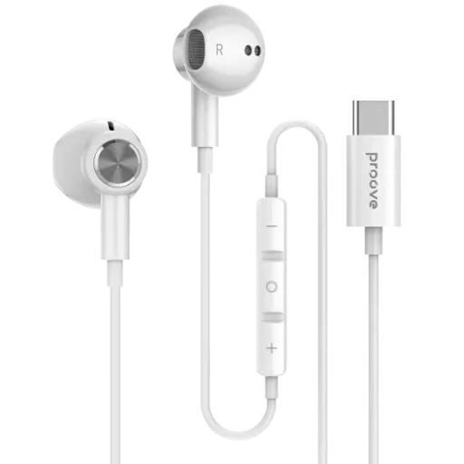 [DNA0056483] Proove Echo Type-C Wired Earphones with Microphone - White